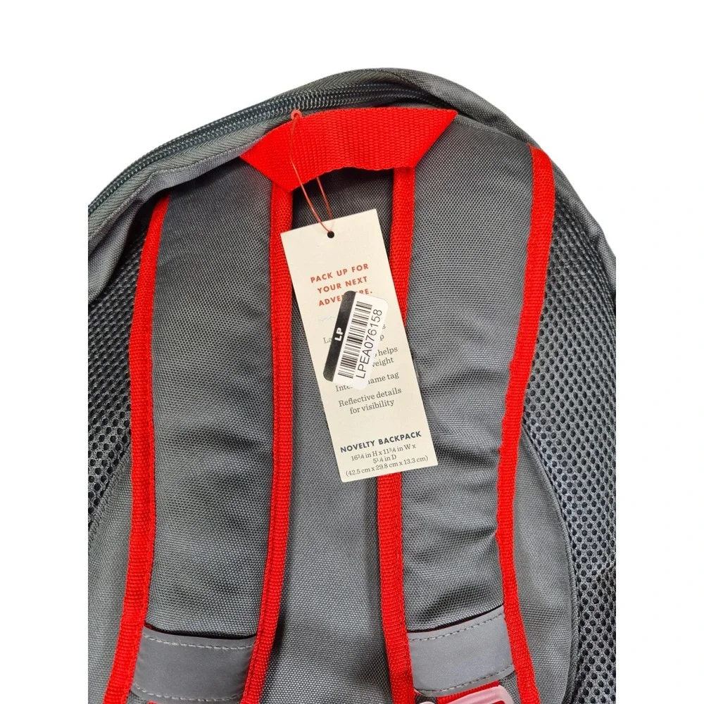 Cat & Jack Kids Shark Novelty Backpack Blue Grey Red 16.5 inch School Bag NWT